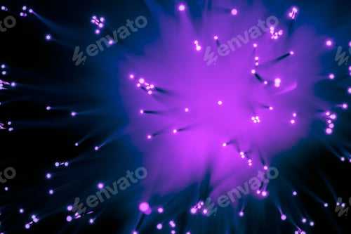 Preview: top view background of blurred glowing purple fiber optics