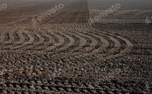 Preview: drawings of traces of tractor tires on arable land
