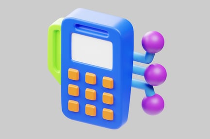 Preview: Colorful abstract calculator with spheres