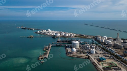 Preview: Oil and gas refinery plant form industry zone, Aerial view oil and gas Industrial.