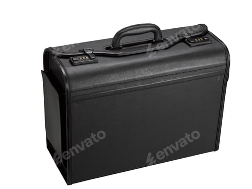Preview: Black leather representative suitcase