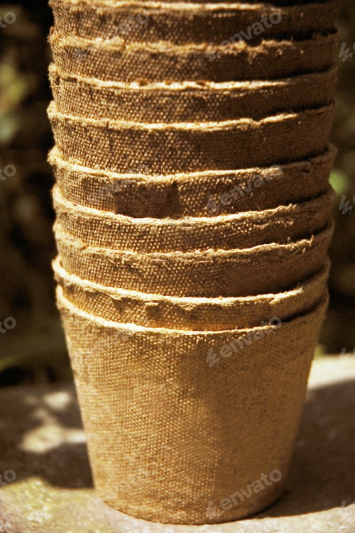 Preview: Stack of canvas flower pots