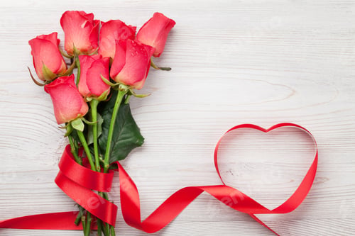 Preview: Valentines day greeting card with red roses