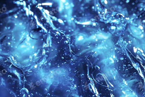 Preview: Close-up image displaying a blue pure gel texture with glossy highlights and clear droplets