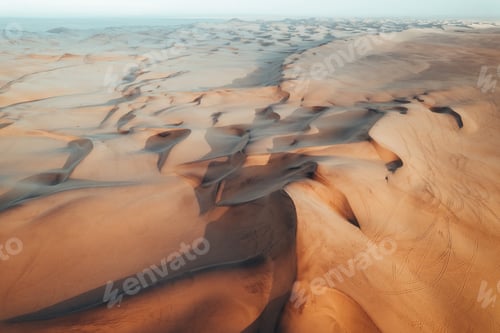 Preview: Aerial Dune Textures of Namibian Desert, sunset at Swakopmund, Namibia, Africa
