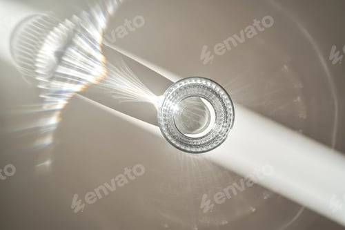 Preview: A glass of clean drinking water in the morning sun.