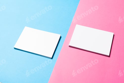 Preview: Mock up on pink and blue background