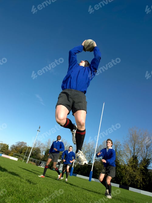 Preview: Rugby player catching ball