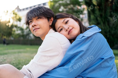 Preview: Affectionate Young Couple in the Park