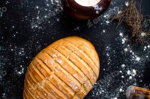 Preview: Freshly made bread with rustic style.