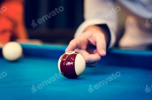 Preview: Happy friends playig pool together