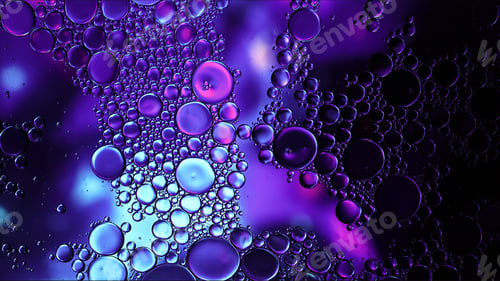 Preview: Abstract Colorful Food Oil Drops Bubbles and spheres Flowing on Water Surface