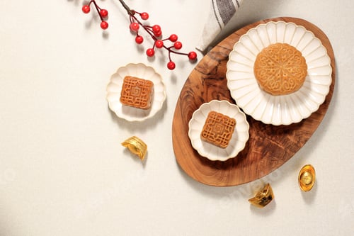 Preview: Mooncake on Light Background.