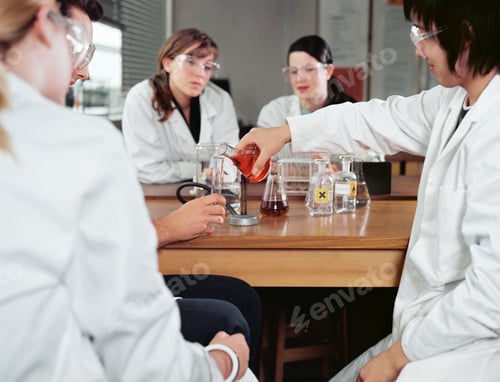 Preview: Students doing an experiment