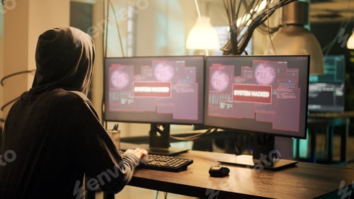 Vista previa: Team of people applauding female hacker about ransomware success