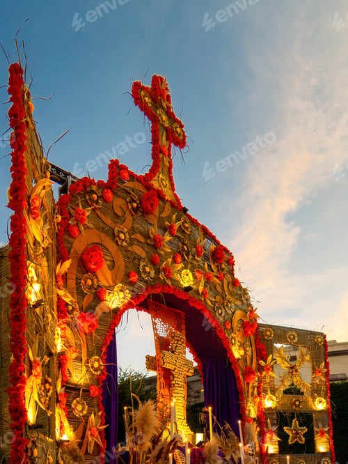 Preview: Colorful altar of the dead in day of the dead in mexico