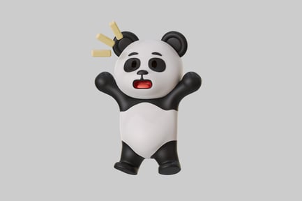 Preview: Surprised cartoon panda character