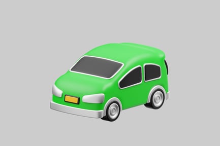 Preview: Compact green delivery van