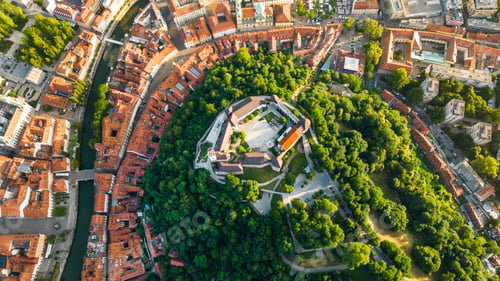 Preview: Aerial drone view of Ljubljana, Slovenia