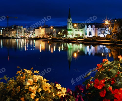 Preview: Beautiful shot of downtown Reykjavik Iceland.