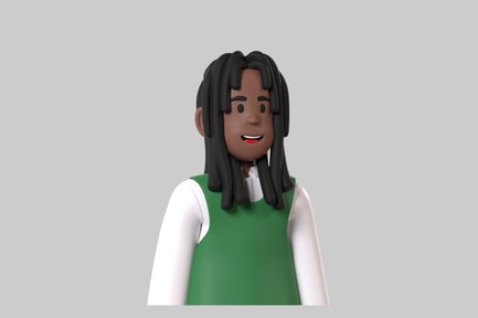 Preview: Cartoon dreadlocks character with vest