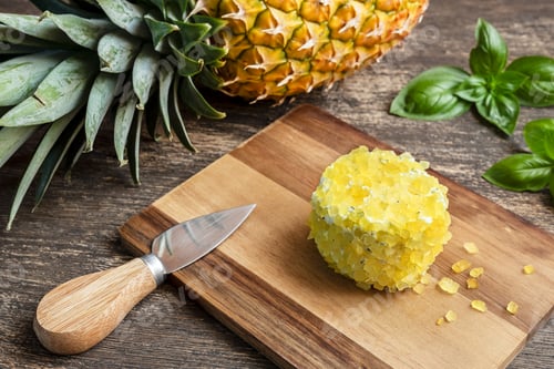 Preview: Goat cheese with pineapple and a cheese knife