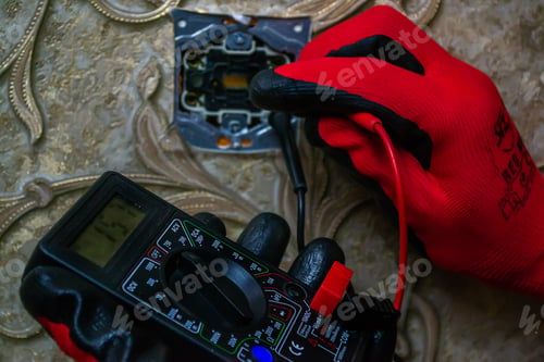 Preview: Repair of the socket, socket. Tools, voltage measuring devices. selective focus.