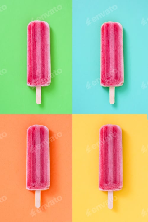 Preview: Strawberry popsicle collage