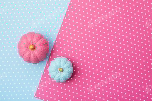 Preview: Colorful Pumpkins on Polka Dot Background