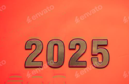Preview: 2025 text Happy New Year background