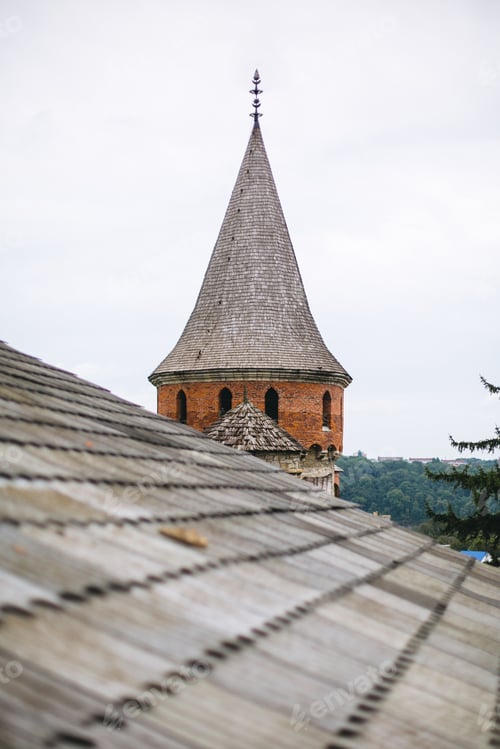 Preview: Ancient tower and wall exterior of old Kamianets-Podilskyi castle, Ukraine