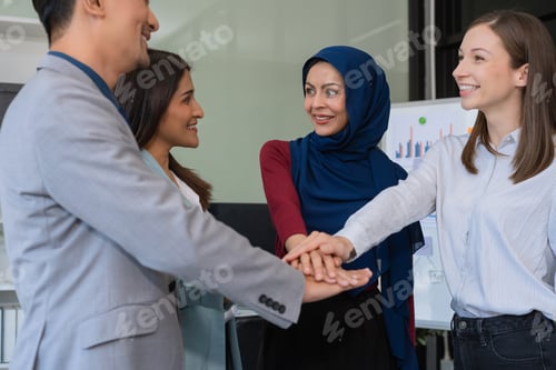 Preview: business people working as a good team in the office. Successful teamwork in a meeting