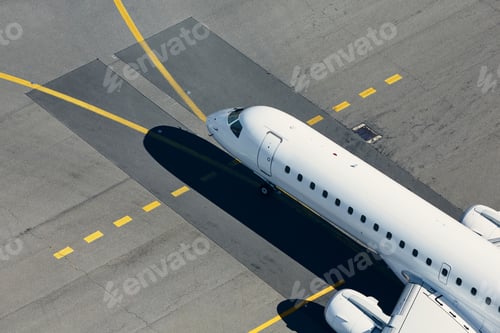 Preview: Aerial view of airplane at airport