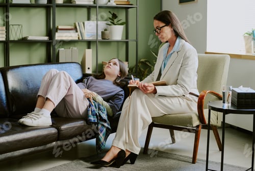Preview: Conducting Psychotherapy Session in Modern Office Setting