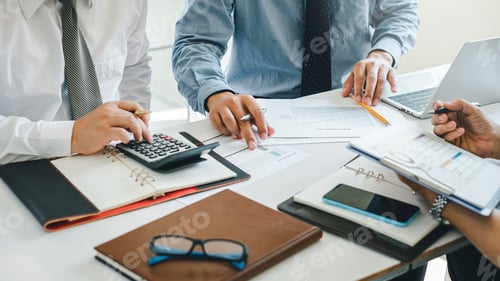 Preview: Business people analyze data, graphs, financial and income, Investment profits.