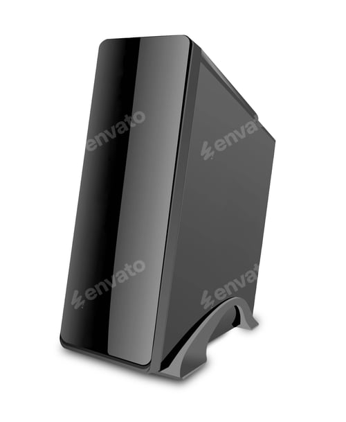 Preview: black computer case isolated on white