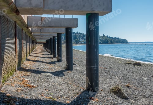 Preview: A View Of A Walkway That Is Under Construction At Redondo Beach, Washington.