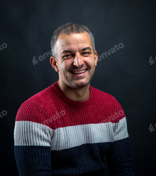 Preview: Portrait of smiling man isolated.
