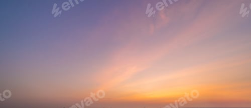 Preview: Sunset sky. Abstract nature background. Dramatic blue and orange, colorful clouds at twilight time.