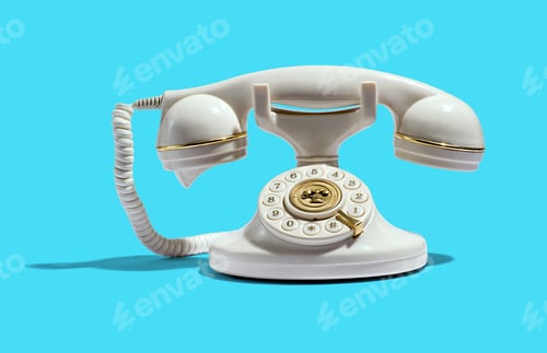 Preview: Retro telephone with golden ornaments