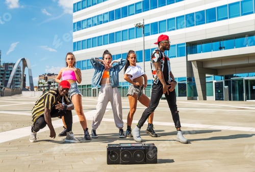 Preview: Hip hop crew dancing outdoors