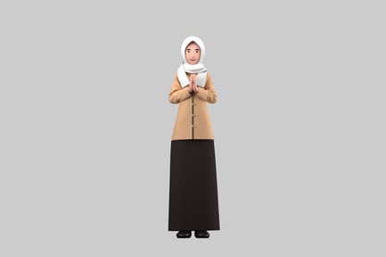 Preview: Muslim girl festive greeting pose