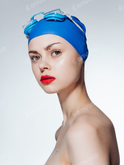 Preview: sporty woman swimming suit workout exercise lifestyle