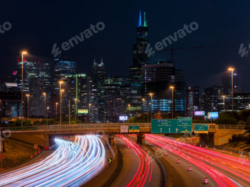 Preview: Night Chicago Highway