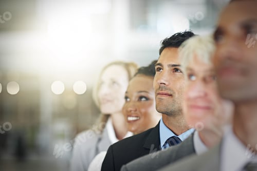 Preview: Cropped shot of a group of diverse businesspeople standing in a line