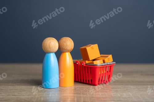 Preview: Buyers and shopping basket, figurines. Buyer preferences.