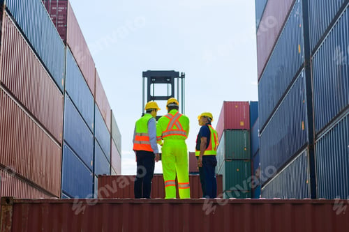 Preview: Warehouse engineer working at container yard