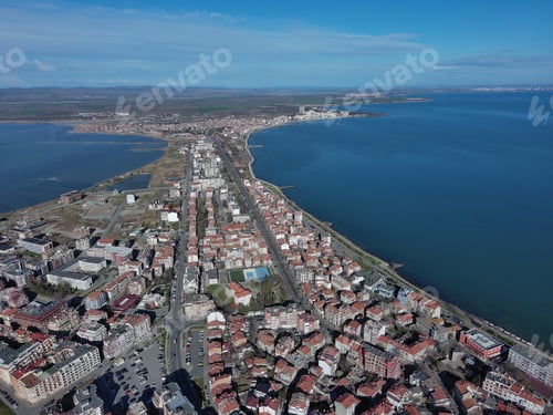 Preview: View from a height of the city of Pomorie, which is located on the peninsula of Bulgaria