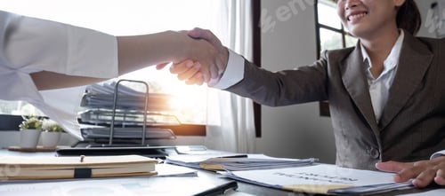 Preview: Business handshake for teamwork Successful negotiations celebrating partnership and business