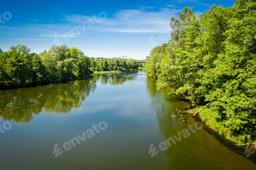 Preview: Top view of the river and summer forest